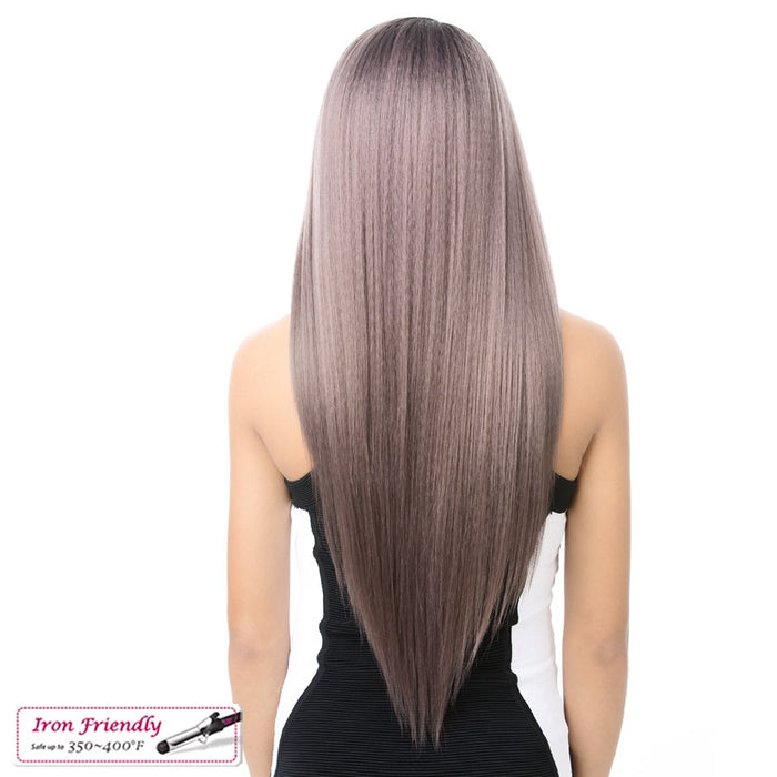 Iron Friendly Synthetic Lace Front Wig_ Gala,Heather Grey