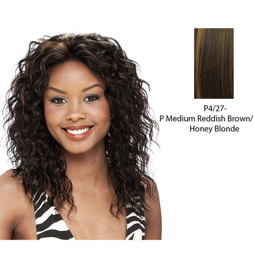 Human Hair Lace Front Wig_ Amber,Medium Brown Base With Strawberry Blonde Highlights