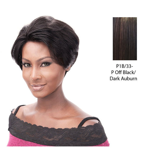 100% Human Lace Front Wig - Lace Hh Amy,Off Black Base With Light Auburn Highlights