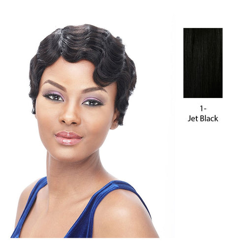100% Human Hair Lace Front Wig - Hh Lace Finger Roll,Black