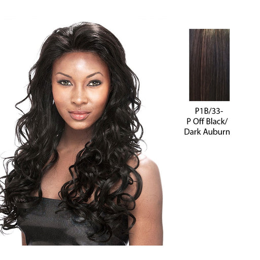 100% Human Hair Lace Front Wig - Hh Lace Kanya,Off Black Base With Light Auburn Highlights