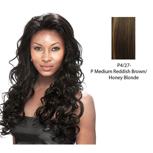 100% Human Hair Lace Front Wig - Hh Lace Kanya,Medium Brown Base With Strawberry Blonde Highlights