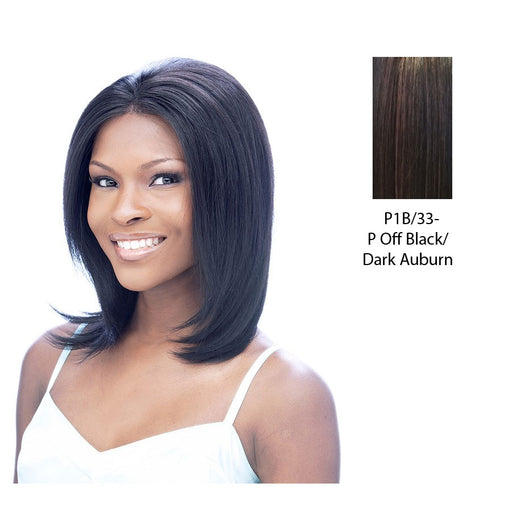 100% Human Lace Front Wig - Lace Hh Pearl,Off Black Base With Dark Auburn Highlights