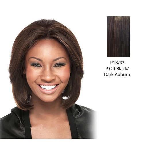 100% Human Hair Lace Front Wig Hh Queen,Off Black Base With Dark Auburn Highlights