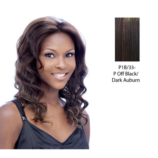 100% Human Hair Lace Front Wig Hh Lace Ruby,Off Black Base With Dark Auburn Highlights