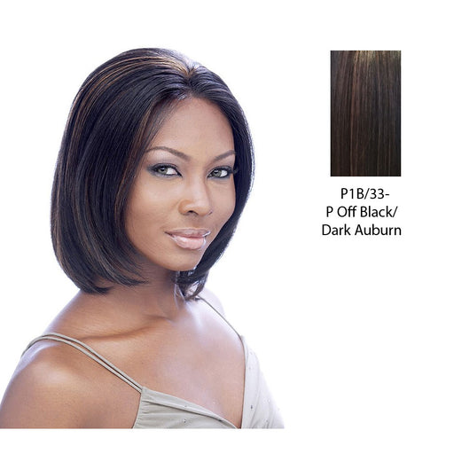 100% Human Hair Lace Front Wig Hh Lace Topaz,Off Black Base With Dark Auburn Highlights