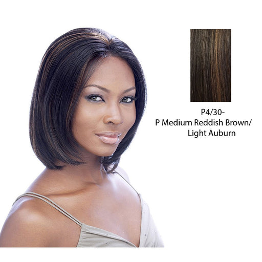 100% Human Hair Lace Front Wig Hh Lace Topaz,Medium Brown Base With Light Auburn Highlights