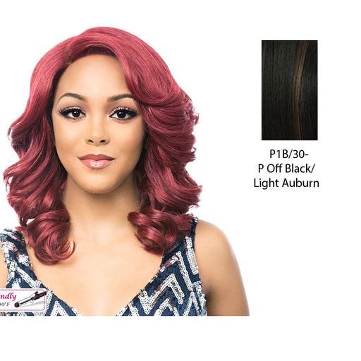Lace Front Wig Lace Jodi,Off Black Base With Light Auburn Highlights