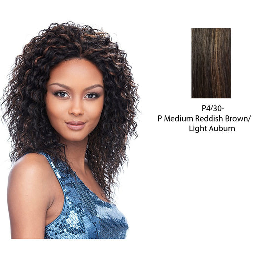 Synthetic Lace Front Wig - Lace Summer,Medium Brown Base With Light Auburn Highlights