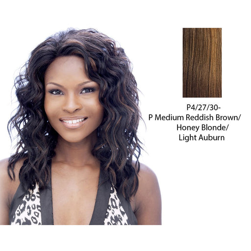 Lace Sweet Lace Front Synthetic Wig,Streaked Blend Of Medium Brown, Strawberry Blonde, And Light Auburn