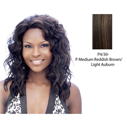 Lace Sweet Lace Front Synthetic Wig,Medium Brown Base With Light Auburn Highlights