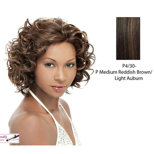Iron Friendly Lace Front Wig Tina,Medium Brown Base With Light Auburn Highlights