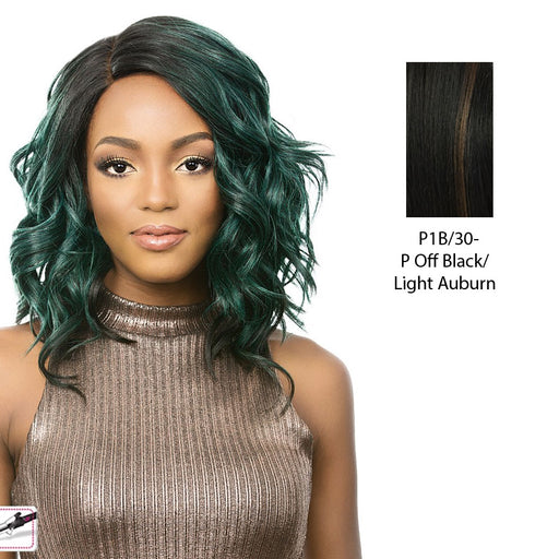 Lace Front Wig Lace Trudy,Off Black Base With Light Auburn Highlights