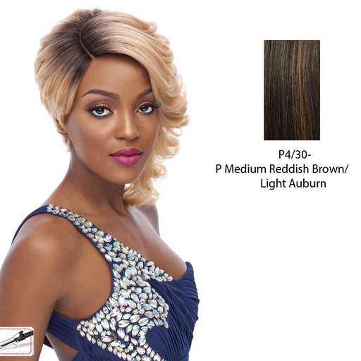 Lady Oscar Lace Front Wig,Medium Brown Base With Light Auburn Highlights