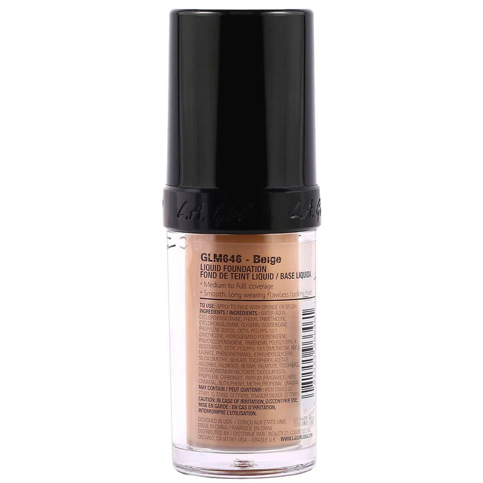LA Girl Pro Coverage Illuminating Foundation, GLM646, Beige