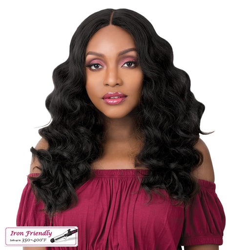 Iron Friendly Synthetic Wig - Laila,Off Black