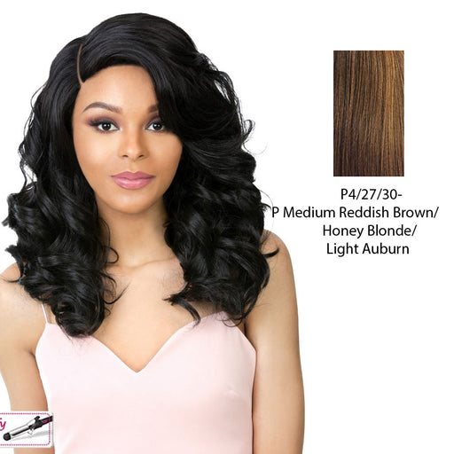 Love Charm Heat Friendly Synthetic Wig,Streaked Blend Of Medium Brown, Strawberry Blonde, And Light Auburn