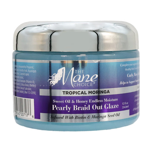 Mane Choice Tropical Moringa Pearly Braid Out Glaze Hair Gel, 12 Oz.