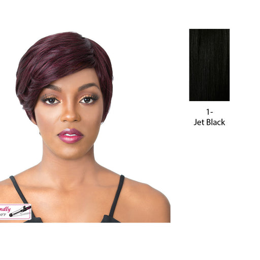 Meeka Heat Friendly Synthetic Wig,Black