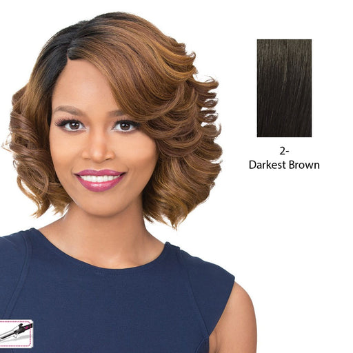 Synthetic Iron Friendly Wig Milan,Darkest Brown