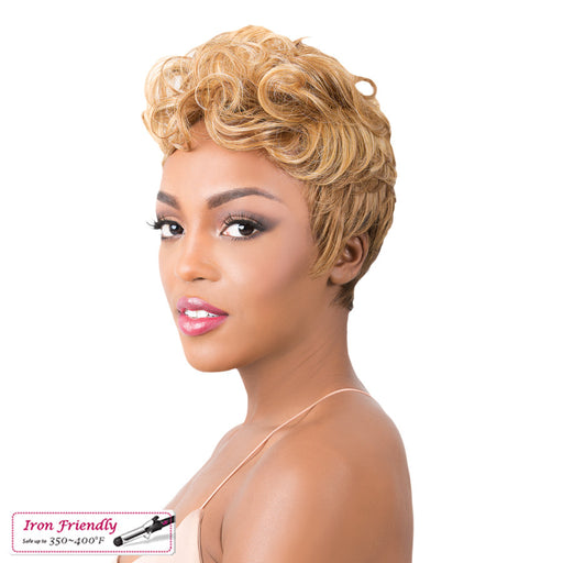 Synthetic Hair Iron Friendly Wig Modern,3S/Honey Gold