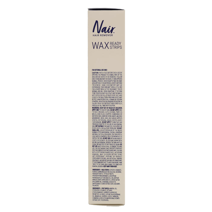 Nair Legs and Body Wax Ready Strips senstive skin Fomula 40 Wax Strips and 6 Post Wipes