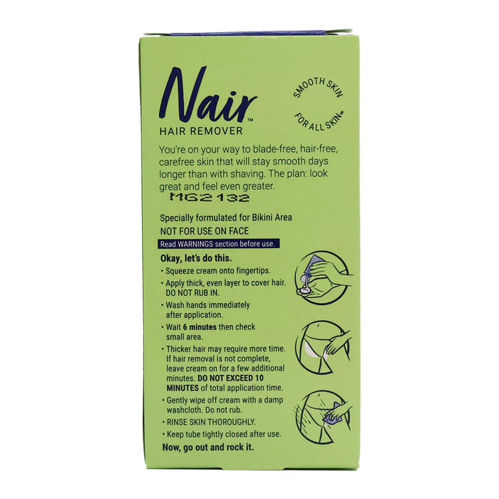 Nair Hair Remover Cream for Bikini Sensitive Formula with Green Tea 1.7 Oz.