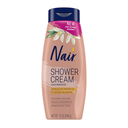 Nair Sensitive Formula Shower Cream Hair Remover Natural Coconut Oil and Vitamin E, 12 oz
