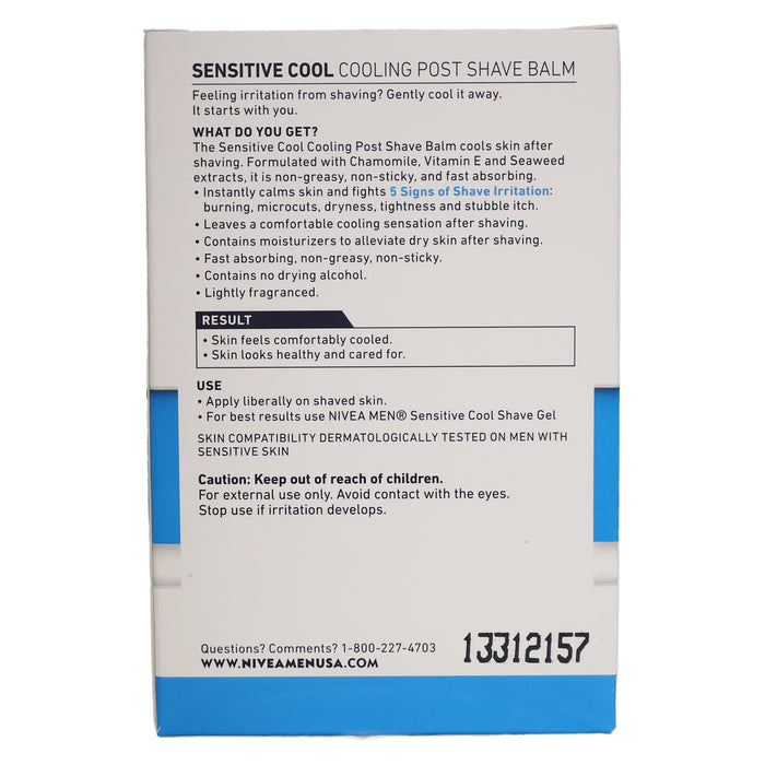 Nivea Men Sensitive Cooling Post Shave Balm, 3.3 Oz.