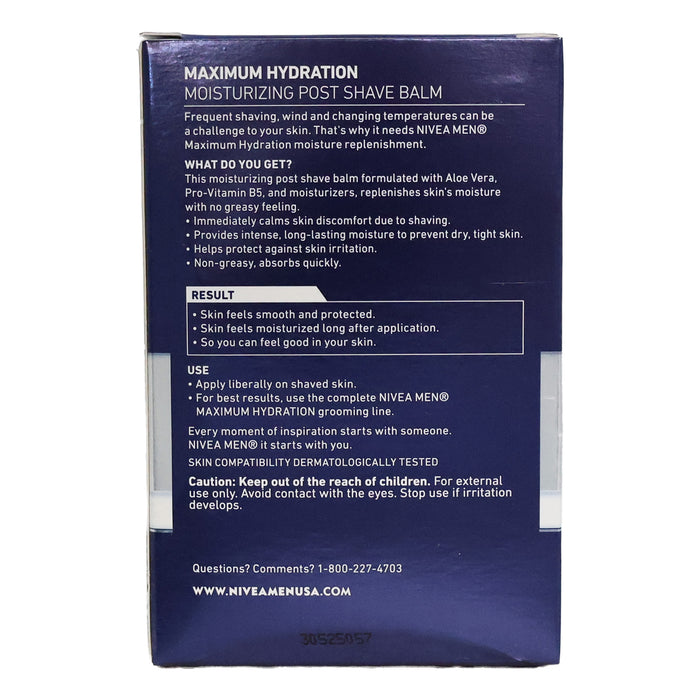 Nivea Men Maximum Hydration Moisturizing Post Shave Balm, 3.3 Oz.