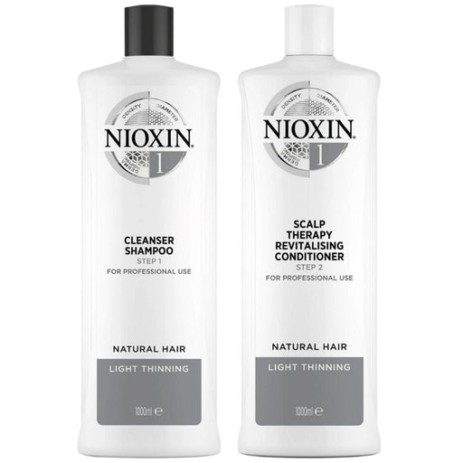 NIOXIN System 1 for Natural Hair With Light Thinning Duo, 33.8 oz Each
