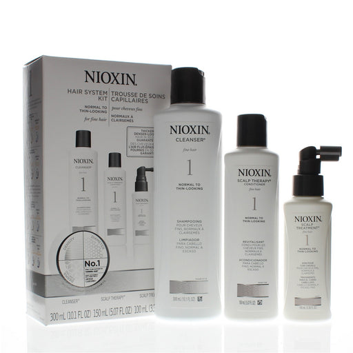 NIOXIN System 1 Trio, Cleanser, Therapy, Treatment Hair Care Kit