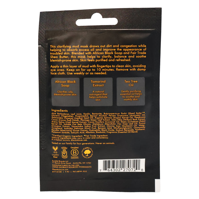 Shea Moisture African Black Soap Mud Mask, 0.5 Oz.