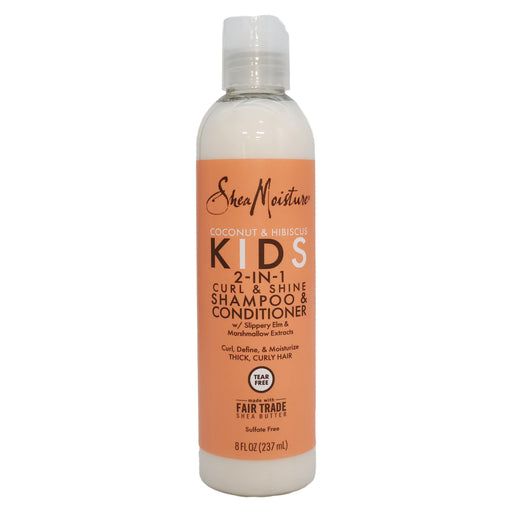 Shea Moisture Coconut Hibiscus Kids 2 In 1 Curl Shine Shampoo Conditioner, 8 Oz.