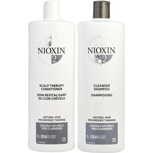 NIOXIN System 2 For Natural Hair With Progressed Thinning, 33.8 Oz. Each