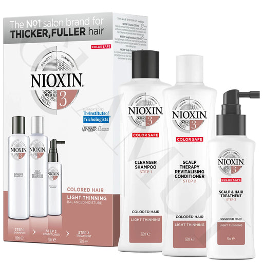 NIOXIN System Kit 3, Hair Thickening For Color Treated Hair With Light Thinning