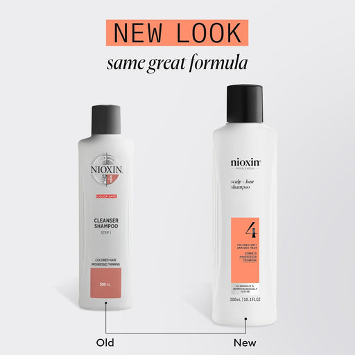 NIOXIN System 4 Cleaning Shampoo For Colored Hair With Progressed Thinning, 33.8 Oz.