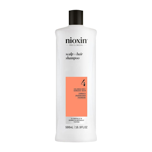 NIOXIN System 4 Cleaning Shampoo For Colored Hair With Progressed Thinning, 16.9 Oz.