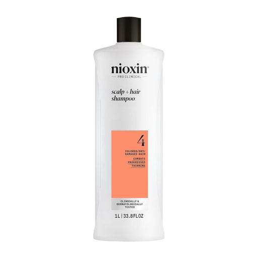 NIOXIN System 4 Cleaning Shampoo For Colored Hair With Progressed Thinning, 33.8 Oz.