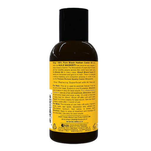 100% Pure Black Haitian Castor Oil 4 Oz Grow Healthy Hair Treat Skin Conditions