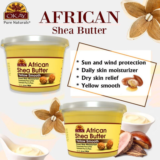 OKAY African Shea Butter Smooth Yellow 13 Oz