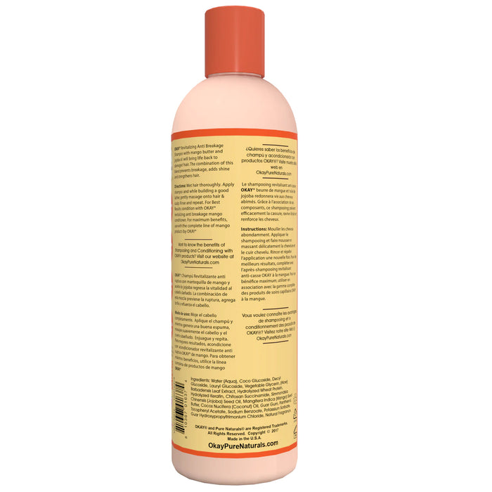 Okay Mango Revitalizing Anti Breakage Shampoo, Helps Revitalize, Repair, And Restore Moisture to Hair 12 Oz.