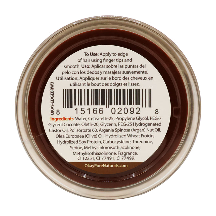 OKAY Brown Colored Edges, No Flaking All Day Hold, Conceals Gray New Growth Plus Edge Control 1 Oz.