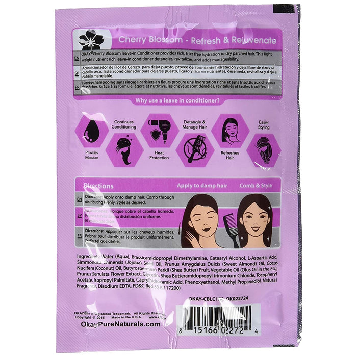 OKAY Cherry Blossom Refreshing & Rejuvenating Leave In Conditioner Packet 1.5 Oz.