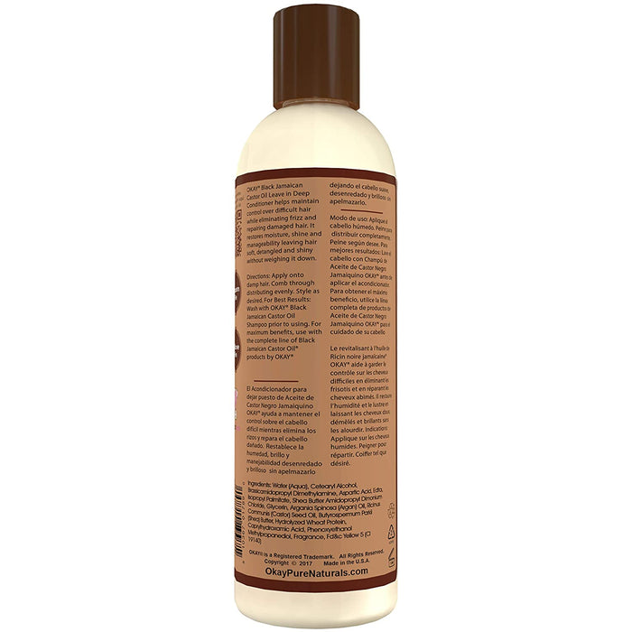 OKAY Black Jamaican Castor Oil Coconut Leave In Conditioner 8 Oz