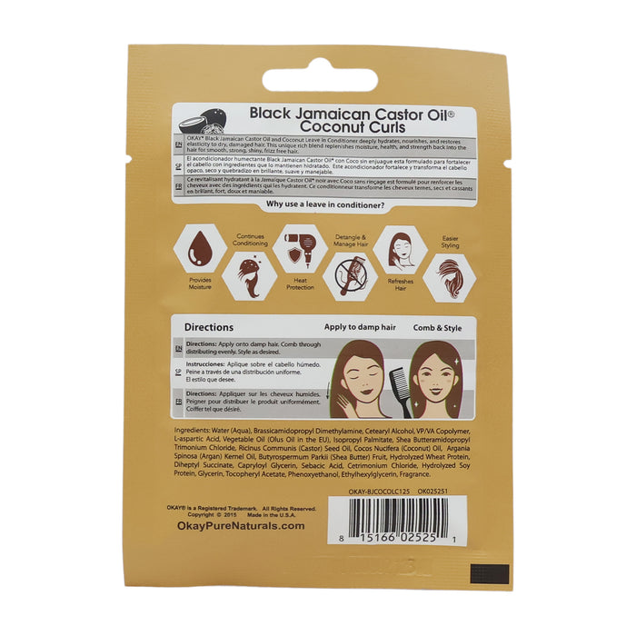 OKAY Black Jamaican Castor Oil Coconut Leave In 1.25 Oz