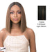 Synthetic Iron Friendly Wig 4 Inch Lace Part Onika,Off Black Base With Light Auburn Highlights