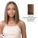 Synthetic Iron Friendly Wig 4 Inch Lace Part Onika,Streaked Blend Of Medium Brown, Strawberry Blonde, And Light Auburn