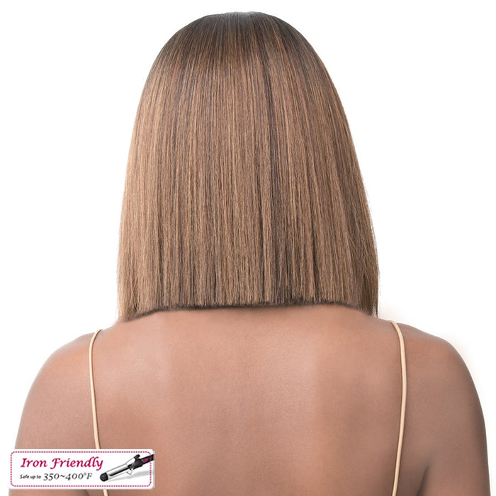 Synthetic Iron Friendly Wig 4 Inch Lace Part Onika,Ttp Chestnut Brown