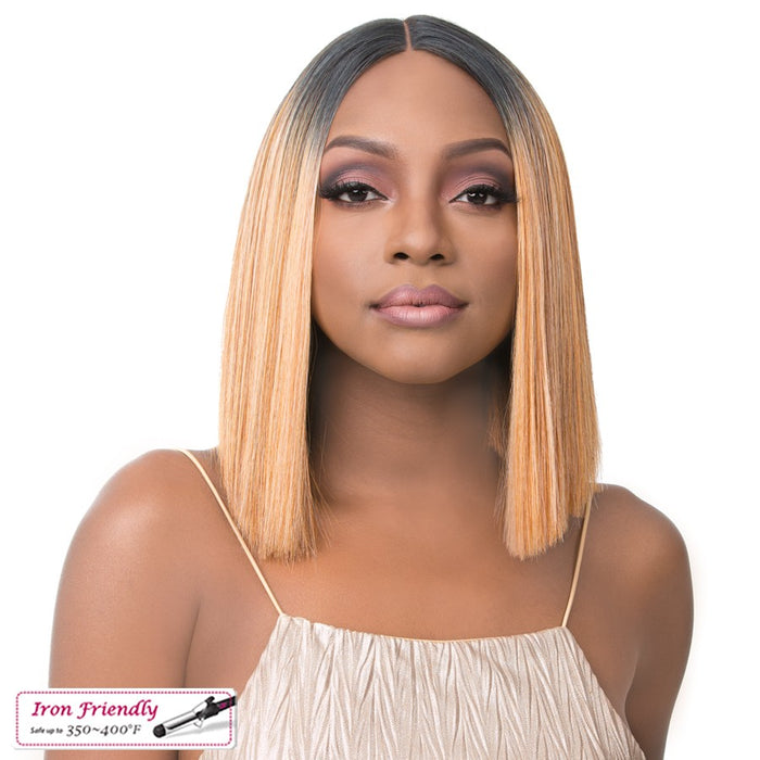 Synthetic Iron Friendly Wig 4 Inch Lace Part Onika,Ttp Golden Copper